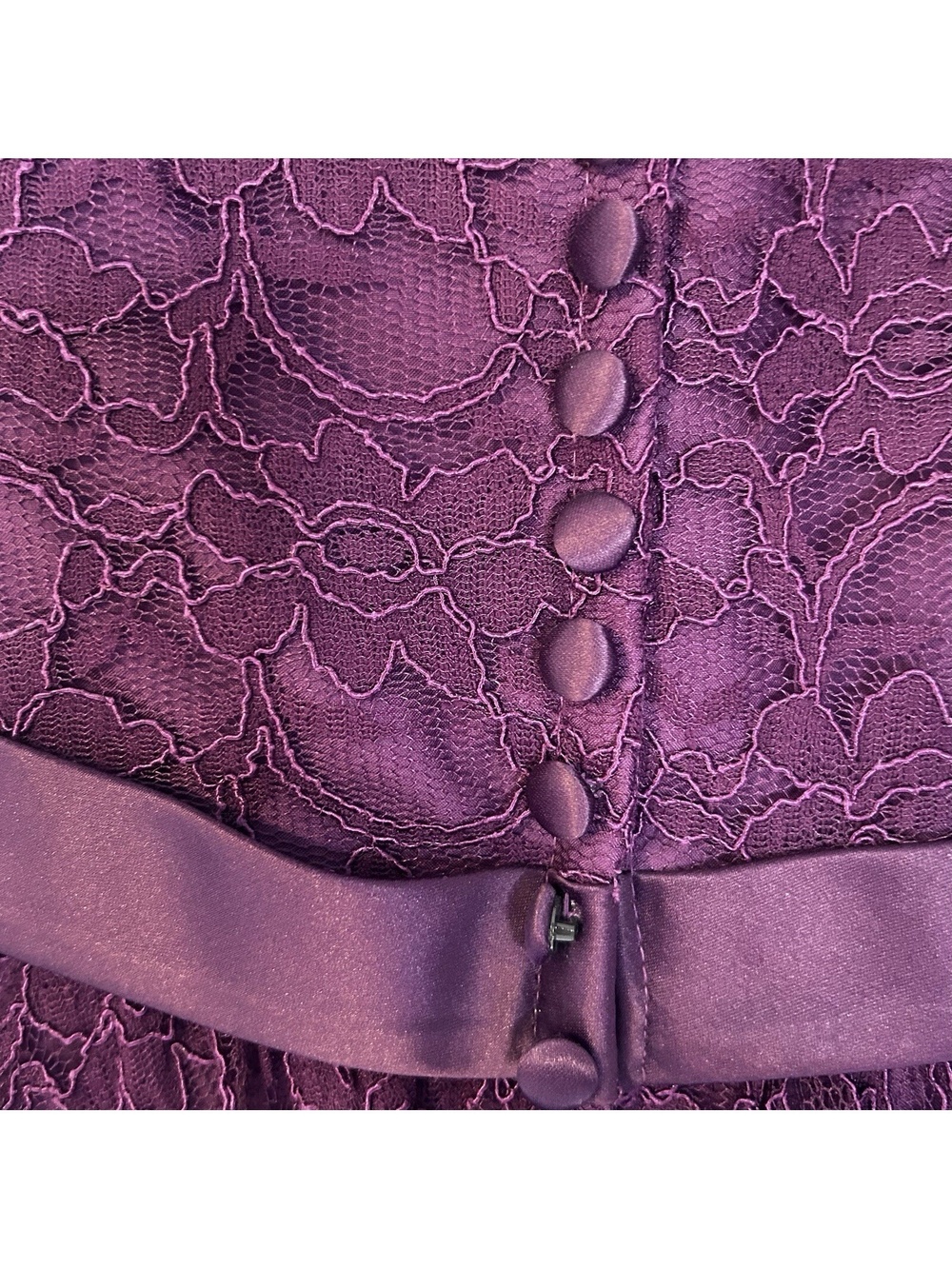 Mori Lee Madeline Formal Bridesmaid Party Dress Purple Eggplant Size 20/22 - Picture 4 of 14